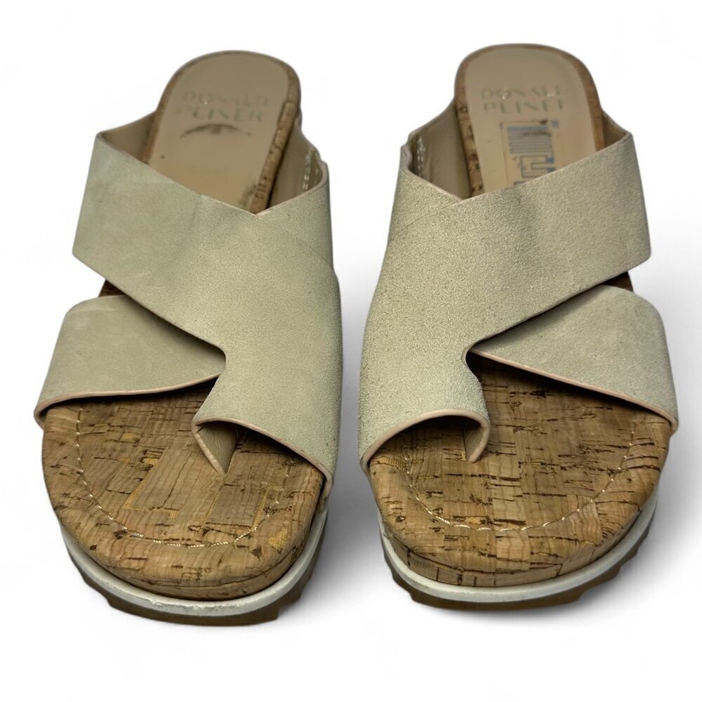 DONALD PLINER Women's Sisu Wedge Suede Sandal, Beige, US 7.5, NWOB - Picture 4 of 16